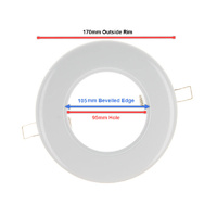 NLS 20185 | 170mm Extension Plate Suit 90mm Downlights White 170mm Overal
