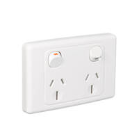 Clipsal 2025/15-WE | 15Amp Double Power Point GPO White | 2000 Series
