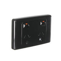 CLIPSAL 2025-BK | Black 10 amp Double Power Point | 2000 Series
