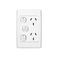 Clipsal 2025VXAWE | Double power point GPO With Extra Switch Vertical 10Amp 250v White (2000 Series) Product main image