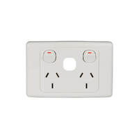 Clipsal 2025XUAWE | 2000 Series Double power point GPO With Extra Switch NO MECH | White