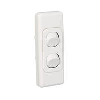 Clipsal 2032A-WE | 2 Gang Architrave Switch 10amp White | 2000 Series