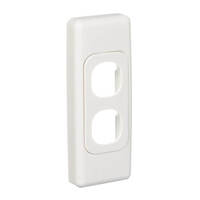 Clipsal 2032-WE | 2 Gang Architrave Grid & Surround White | 2000 Series