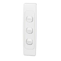 Clipsal 2033A-WE | 3 Gang Architrave Switch 10amp White | 2000 Series
