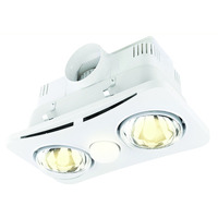 Brilliant 20351-05 | Newton 3-in-1 Bathroom Mate | 2 Heat Globes 1 LED Globe and Exhaust Fan