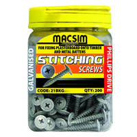 MACSIM 21BKG32 | Drywall Button head Galvanised Screws 8G x 32mm | 200 Bottle