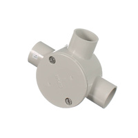 Clipsal 240-25-3-GY | 3 Way 25mm Round Shallow Junction Box