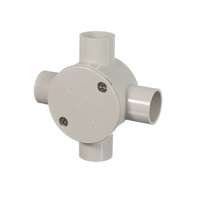 Clipsal 240-25-4-GY | 4 Way 25mm Round Shallow Junction Box