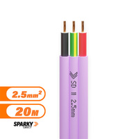 2.5mm Twin & Earth Flat Cable Purple Non Migratory | Pvc / Pvc | SRF3025VHT-100P | 20mtr Cut