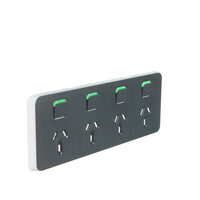 Clipsal Iconic 3015/4C-AN | Quad Power Point Skin Anthracite | (SKIN ONLY)