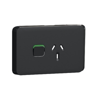 Clipsal Iconic 3015C-XB | Single 10A Power Point Skin Black | (SKIN ONLY)