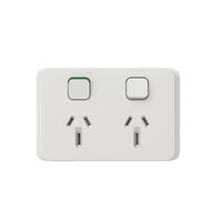 Clipsal Iconic 3025-15CVW | Skin Double Gpo 15Amp Cover Horizontal Mount Vivid White 3025-15C