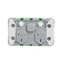 Clipsal Iconic 3025CSGZ | Zigbee Enabled | 10A Double Powerpoint, Grid | Connect to Wiser Iconic App