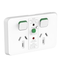 Clipsal Iconic 3025RCD30-VW | Power Outlet, Twin, 30mA RCD Protected, 250VAC, 10A