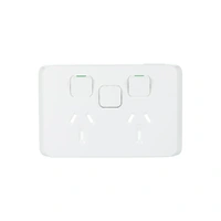 Clipsal 3025XC-XW | Iconic Double Power Point Cover With Extra Switch | Extra White | (SKIN ONLY)