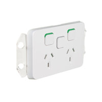 Clipsal Iconic 3025XUA-VW | Double Power Point 'UNLOADED' Extra Switch Vivid White