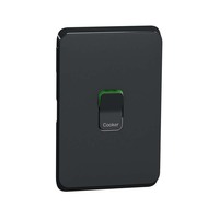Clipsal Iconic 3041/45C-XB | Cooking Appliance Isolator Switch Plate Cover Black | (Skin Only)