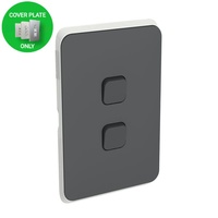Clipsal Iconic 3042C-AN | 2 Gang Switch Plate Cover Anthracite | (Skin Only)