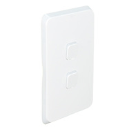 Clipsal Iconic 3042C-VW | 2 Gang Switch Plate Cover | Vivid White | (Skin Only)