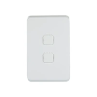 Clipsal 3042C-XW | Iconic 2 Gang Switch Cover | Extra White | (SKIN ONLY)