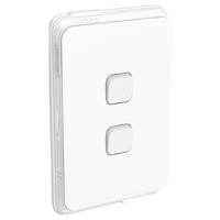 Clipsal Iconic 3042V44-VW | Switch 2 Gang IP44 10Amp Vivid White | Wet Areas Product main image