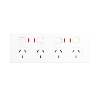 NLS 30435 | Quad Power Point 10Amp | Double Pole 'Classic' Style with Neon Indicators