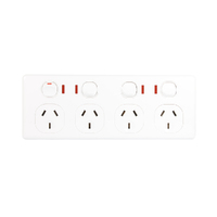 NLS 30435 | Quad Power Point 10Amp | Double Pole 'Classic' Style with Neon Indicators