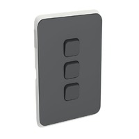 Clipsal Iconic 3043C-AN | 3 Gang Switch Plate Cover Anthracite | (Skin Only)