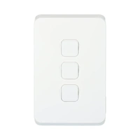 Clipsal 3043C-XW | Iconic 3 Gang Switch Cover | Extra White | (SKIN ONLY)