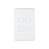 Clipsal 3044C-XW | Iconic 4 Gang Switch Cover | Extra White | (SKIN ONLY)