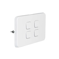 Clipsal Iconic 3044HA-VW | Switch 4 Gang Horizontal 10Amp | Vivid White