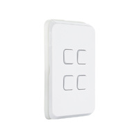 Clipsal Iconic 3044V44-VW | Switch 4 Gang IP44 10Amp Vivid White | Wet Areas
