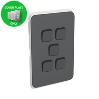 Clipsal Iconic 3045C-AN | 5 Gang Switch Plate Cover Anthracite | (Skin Only)