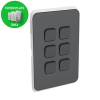 Clipsal Iconic 3046C-AN | 6 Gang Switch Plate Cover Anthracite | (Skin Only)