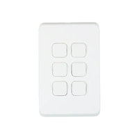 Clipsal 3046C-XW | Iconic 6 Gang Switch Cover | Extra White | (SKIN ONLY)