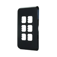 Clipsal Iconic 3046P-XB | 6 Gang Switch Plate Only | Extra Black