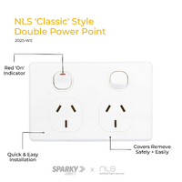 NLS 30500 | Double Power Point 10Amp 'Classic' Style | White