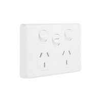 NLS 30502LIGHT | Double Power Point 10Amp with 10 Amp LIGHT Switch 'Classic' Style