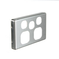 NLS 30557 | Double Power Point With Extra Switch Brushed Aluminium Cover (Classic Style)