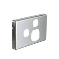 NLS 30559 | Single Power Point With Extra Switch Brushed Aluminium Cover (Classic Style)