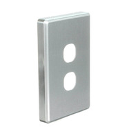 NLS 30562 | 2 Gang Switch Brushed Aluminium Cover Only 'Classic Style'
