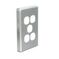 NLS 30565 | 5 Gang Switch Brushed Aluminium Cover Only 'Classic Style'