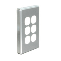 NLS 30566 | 6 Gang Switch Brushed Aluminium Cover Only 'Classic Style'