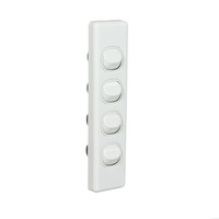 NLS 30597 | 4 Gang Architrave Switch 10amp 250v White