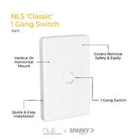 NLS 30617 | 1 Gang Switch 10 Amp | 'Classic' Style White (30511)