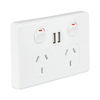 NLS 30734 | Double Power Point 10Amp with Dual 2.4 Amp USB 'Classic' Style