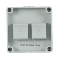 NLS 30736 | Double Weatherproof Switch 16A 250V | IP56
