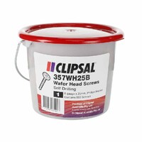 Clipsal 357WH25B | Self Drilling Washer Head Screws 8g x 25mm | Bucket: 500 Incl. FREE Phillips Double-Ended Magnetic Screwdriver Bit