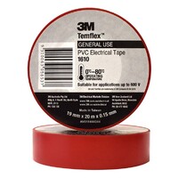 3M 3M1610-RD | Vinyl Electrical Insulation Tape Red 19mm x 0.15mm x 20m | Single Buy