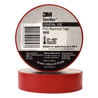 3M 3M1610-RD | Vinyl Electrical Insulation Tape Red 19mm x 0.15mm x 20m | Single Buy